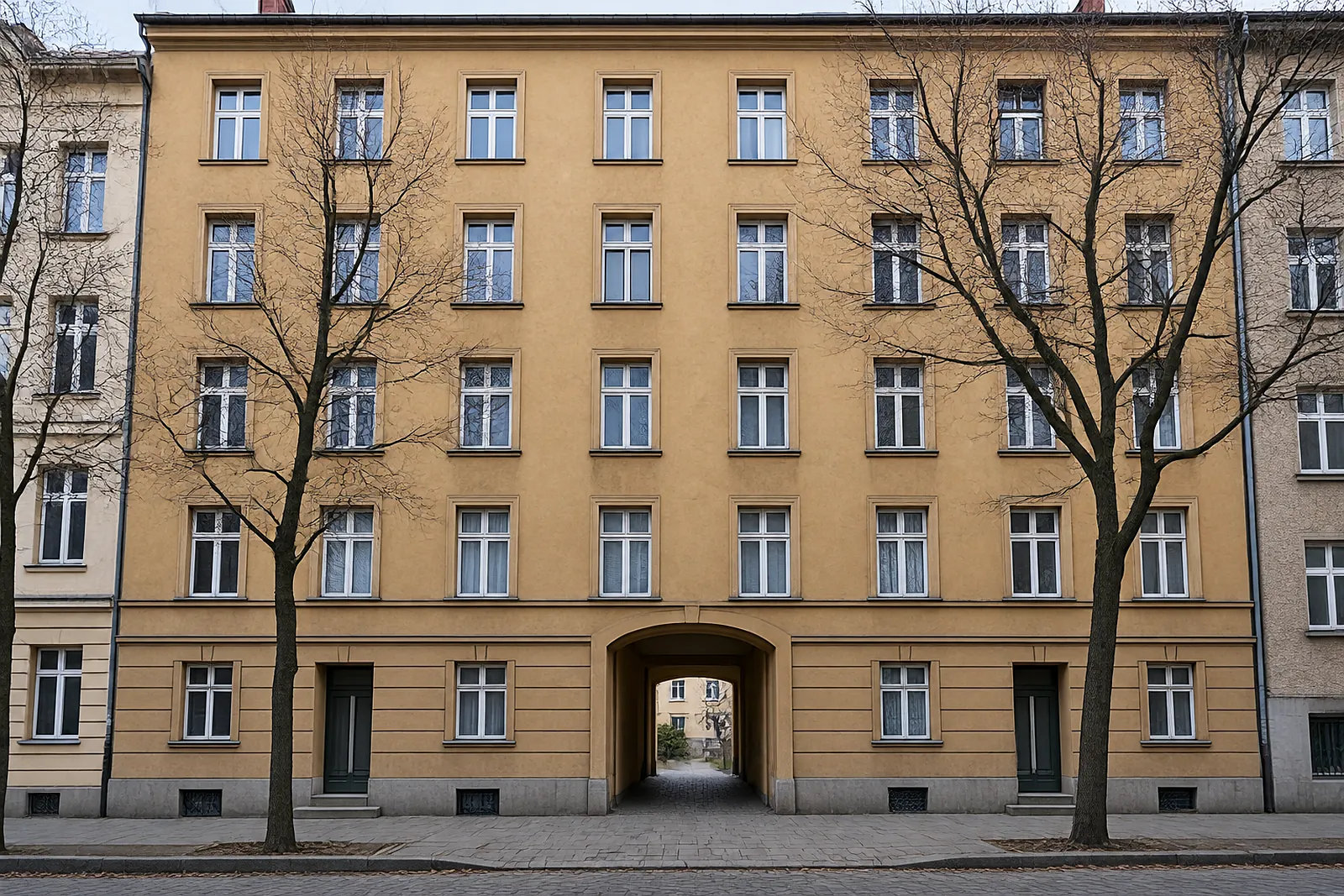 Badsanierung in der Mietwohnung: Berliner Mietshaus mit Wohnungen in mehreren Geschossen