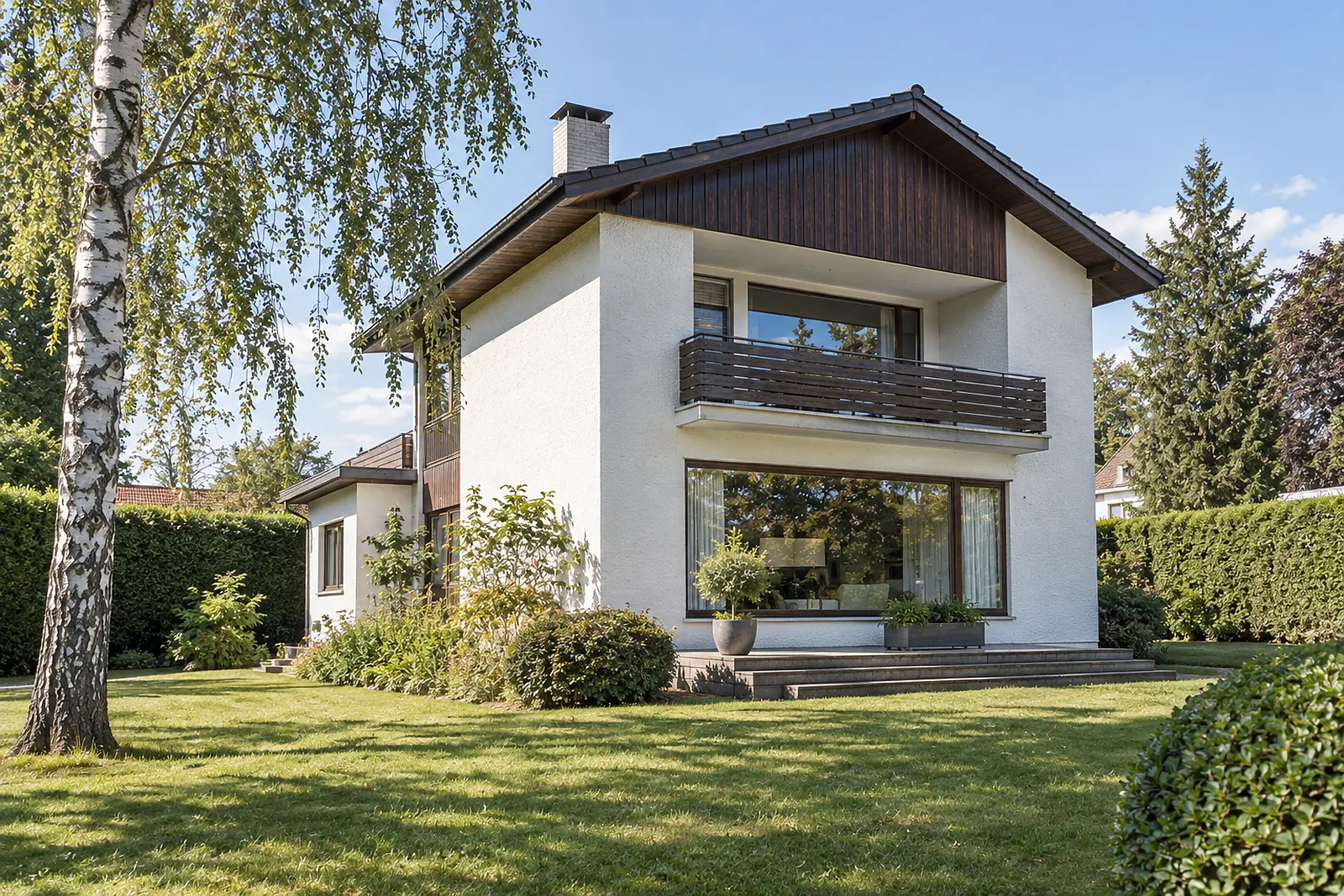 Einfamilienhaus der sechziger Jahre auf großem Grundstück